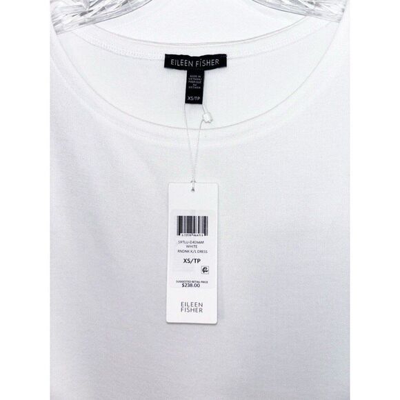 Eileen Fisher Dress XS White Tencel Ponte Dress - Picture 2 of 6